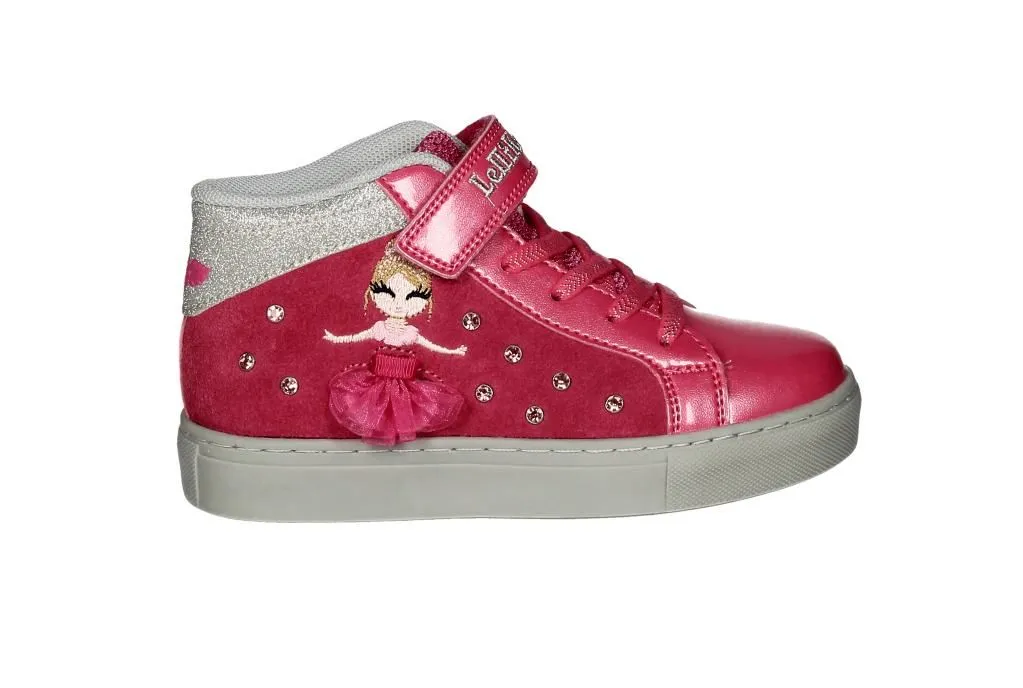 Bota Velcro Charol/nobuck Fuxia Lateral MuÑequita Vestidos