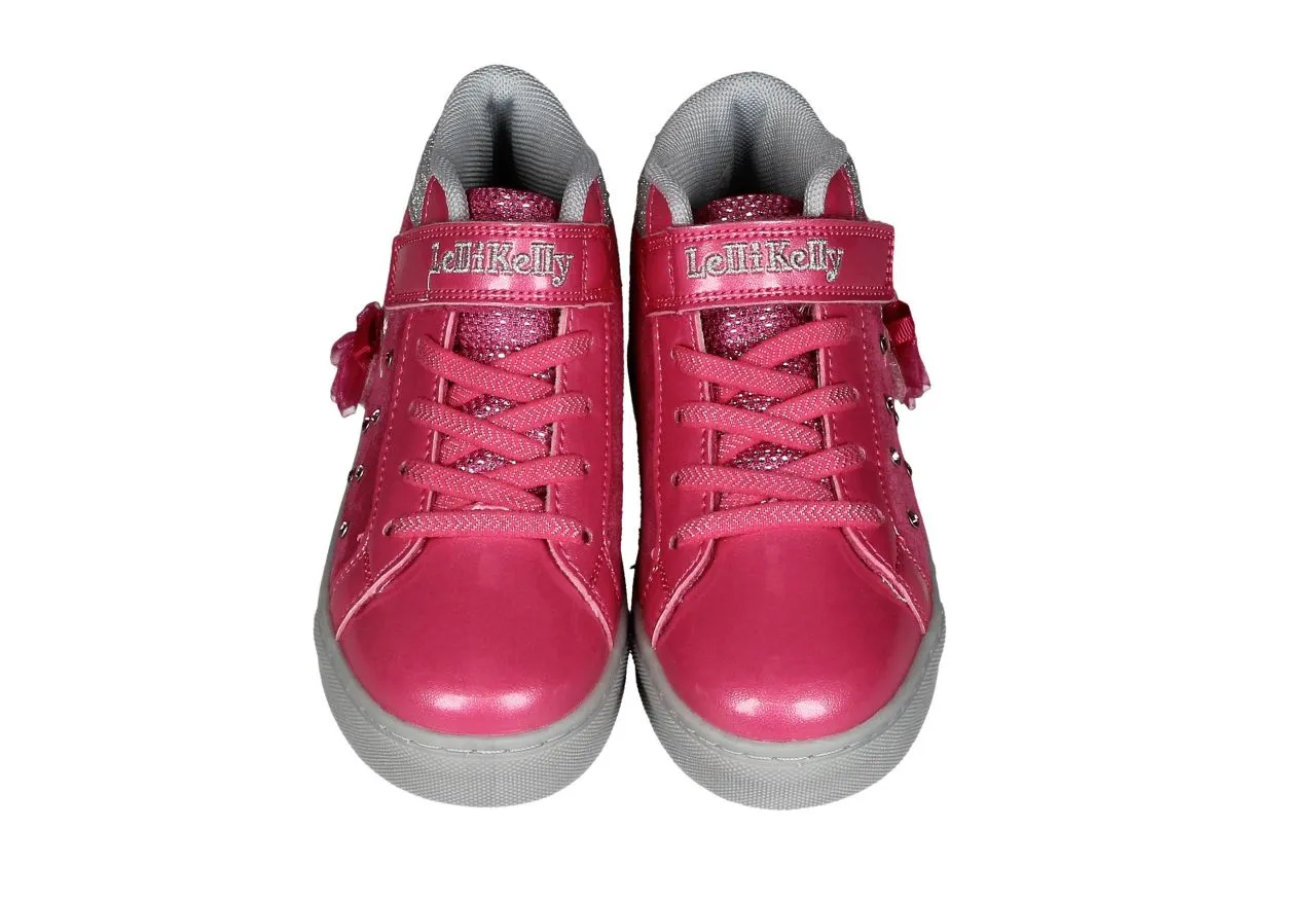 Bota Velcro Charol/nobuck Fuxia Lateral MuÑequita Vestidos