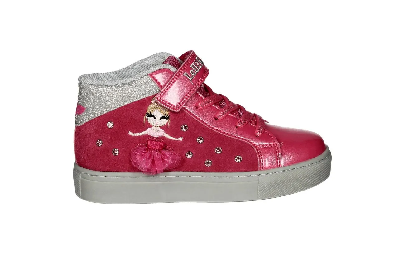 Bota Velcro Charol/nobuck Fuxia Lateral MuÑequita Vestidos