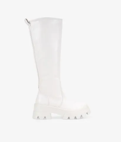 Botas altas beige con suela track