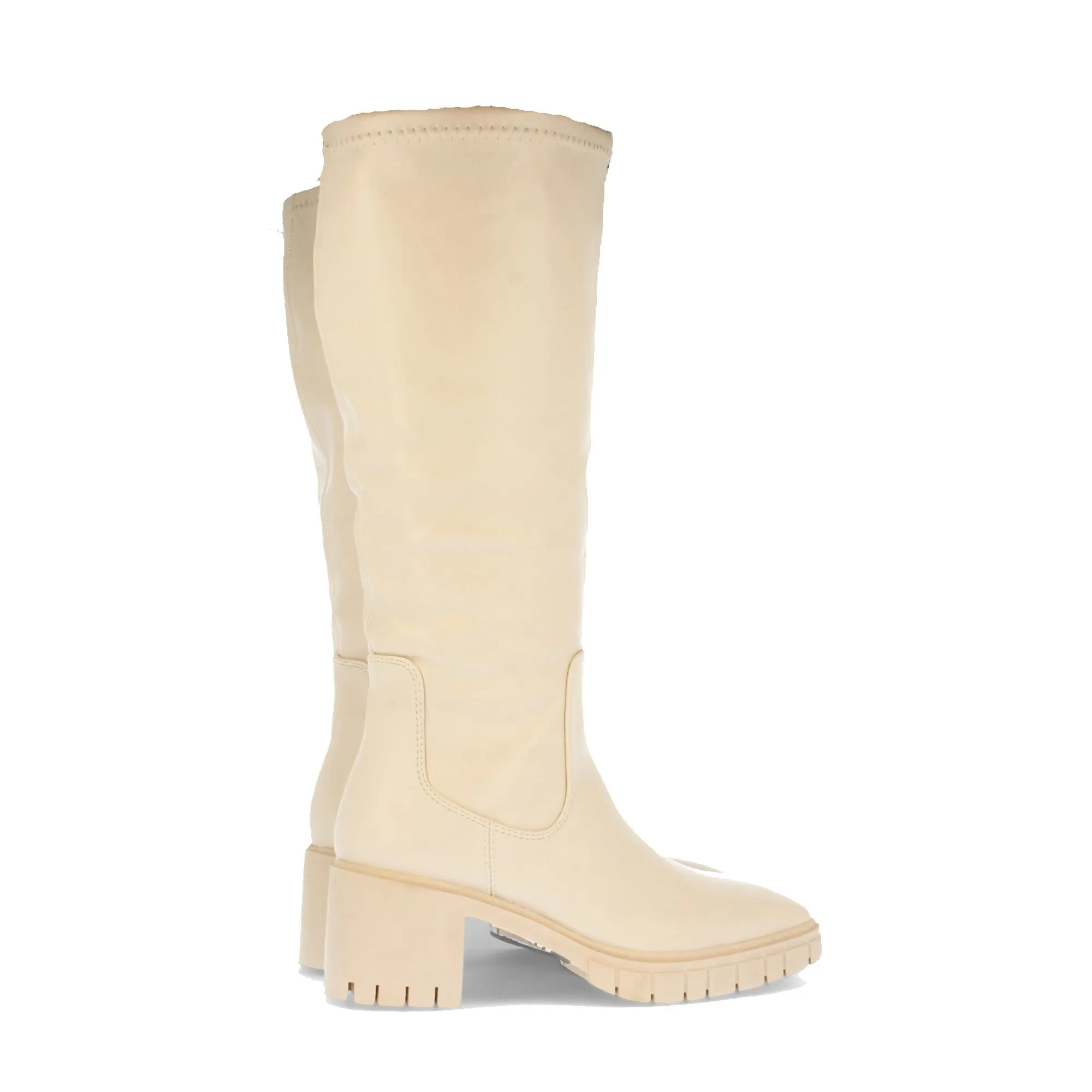 Botas altas con plataforma y suela track mujer color beige