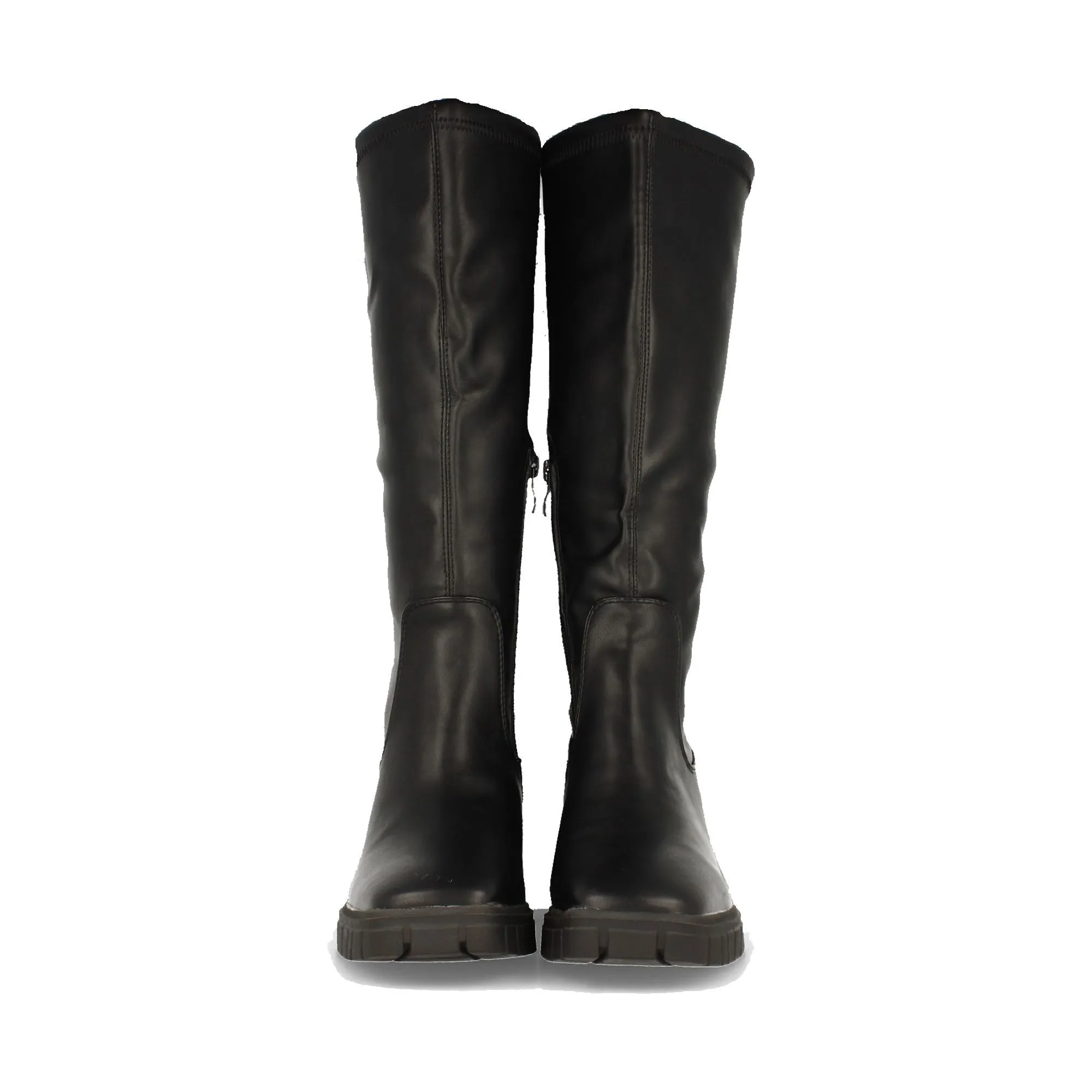 Botas altas con plataforma y suela track mujer color negro