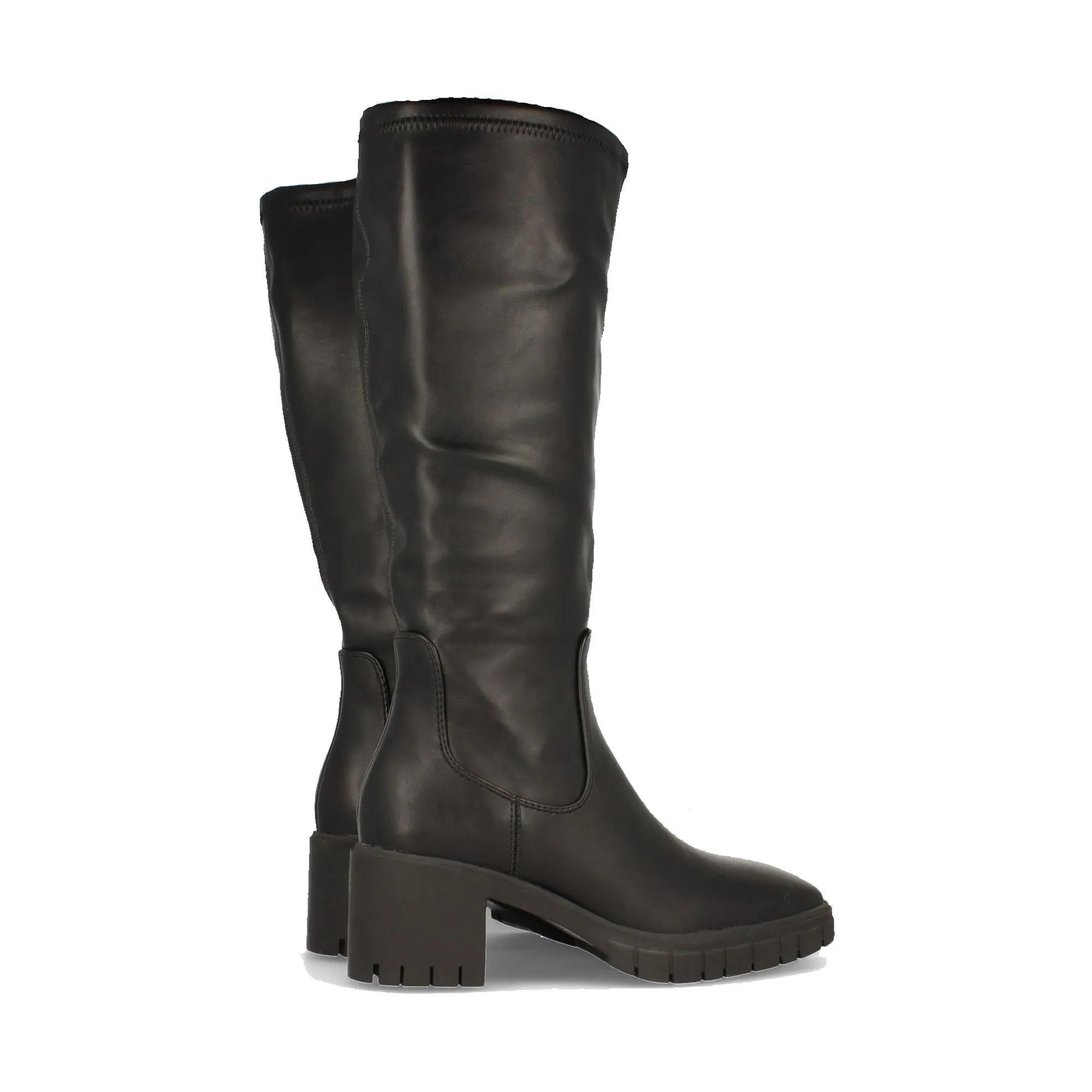 Botas altas con plataforma y suela track mujer color negro