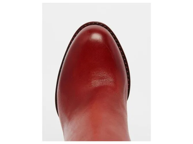 Botas altas de muslo de cuero Sam Edelman en rojo oxidado. Nunca usado. Roja 