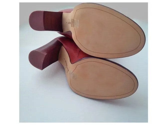 Botas altas de muslo de cuero Sam Edelman en rojo oxidado. Nunca usado. Roja 