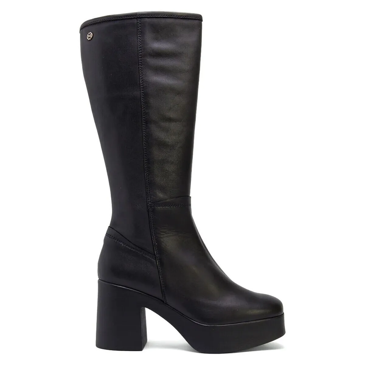 BOTAS ALTAS DE TACÓN CON CREMALLERA  LEA 4562 NEGRO