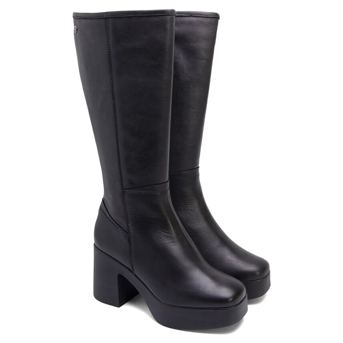 BOTAS ALTAS DE TACÓN CON CREMALLERA  LEA 4562 NEGRO