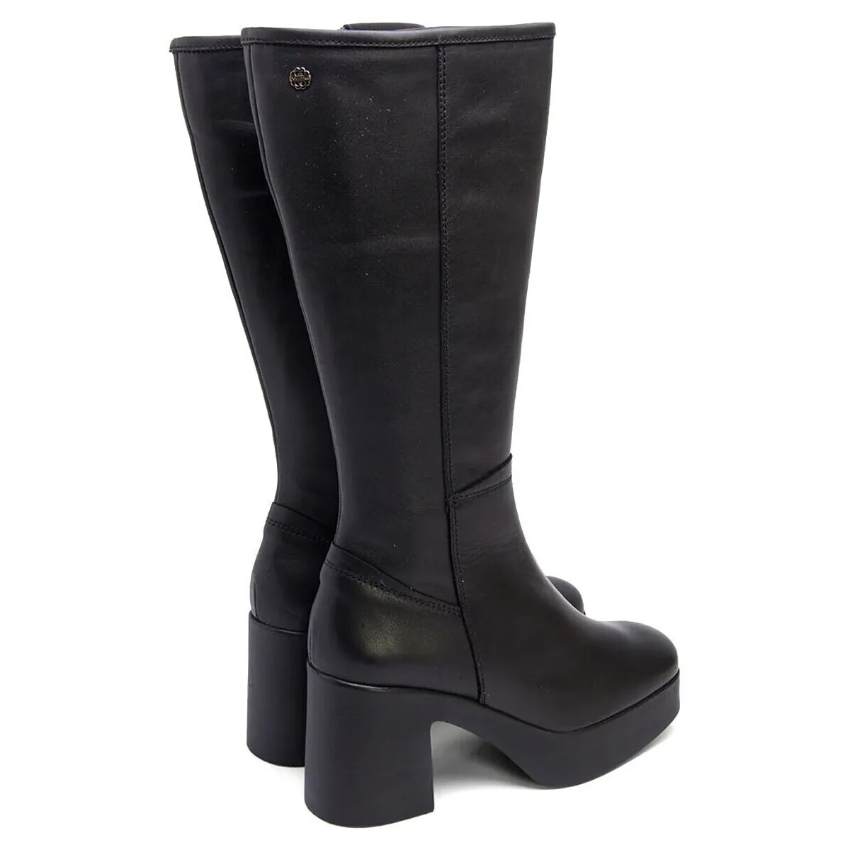 BOTAS ALTAS DE TACÓN CON CREMALLERA  LEA 4562 NEGRO