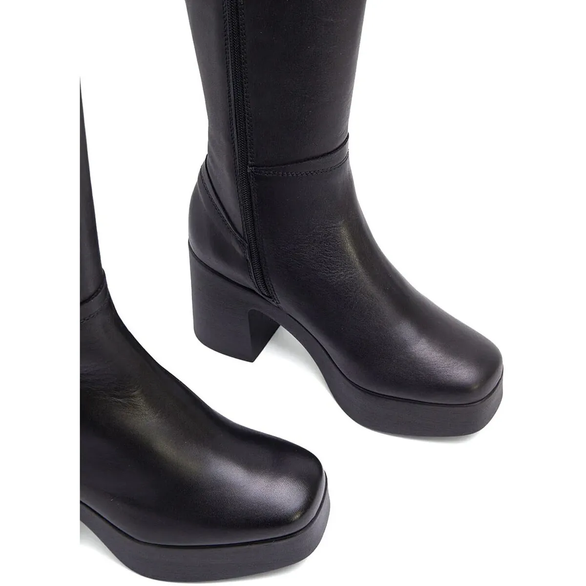 BOTAS ALTAS DE TACÓN CON CREMALLERA  LEA 4562 NEGRO