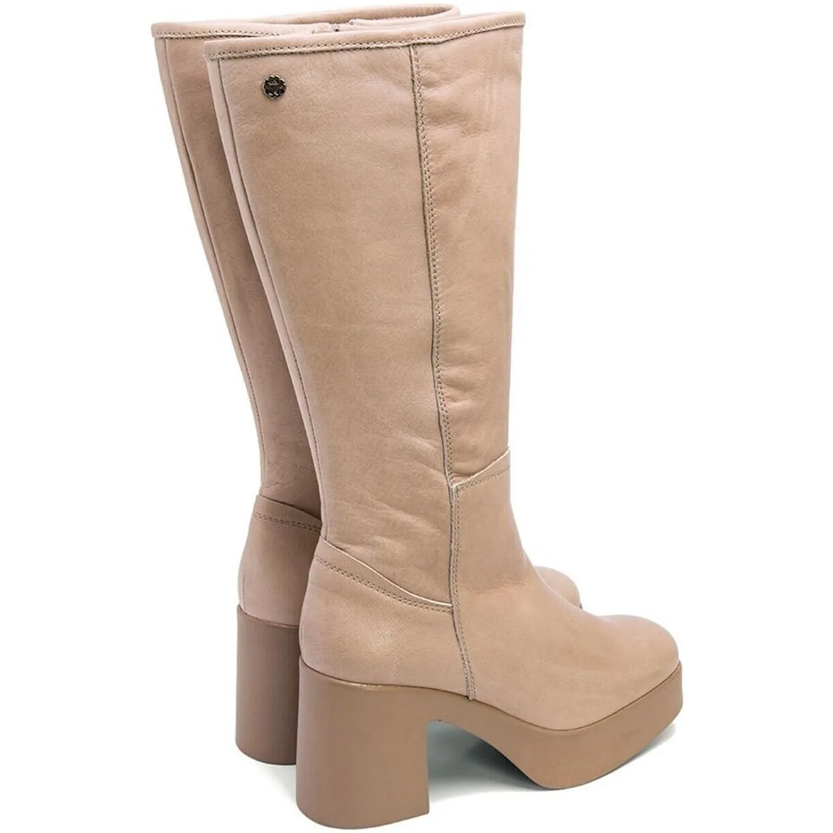 BOTAS ALTAS DE TACÓN EN PIEL  LEA 4562 TAUPE