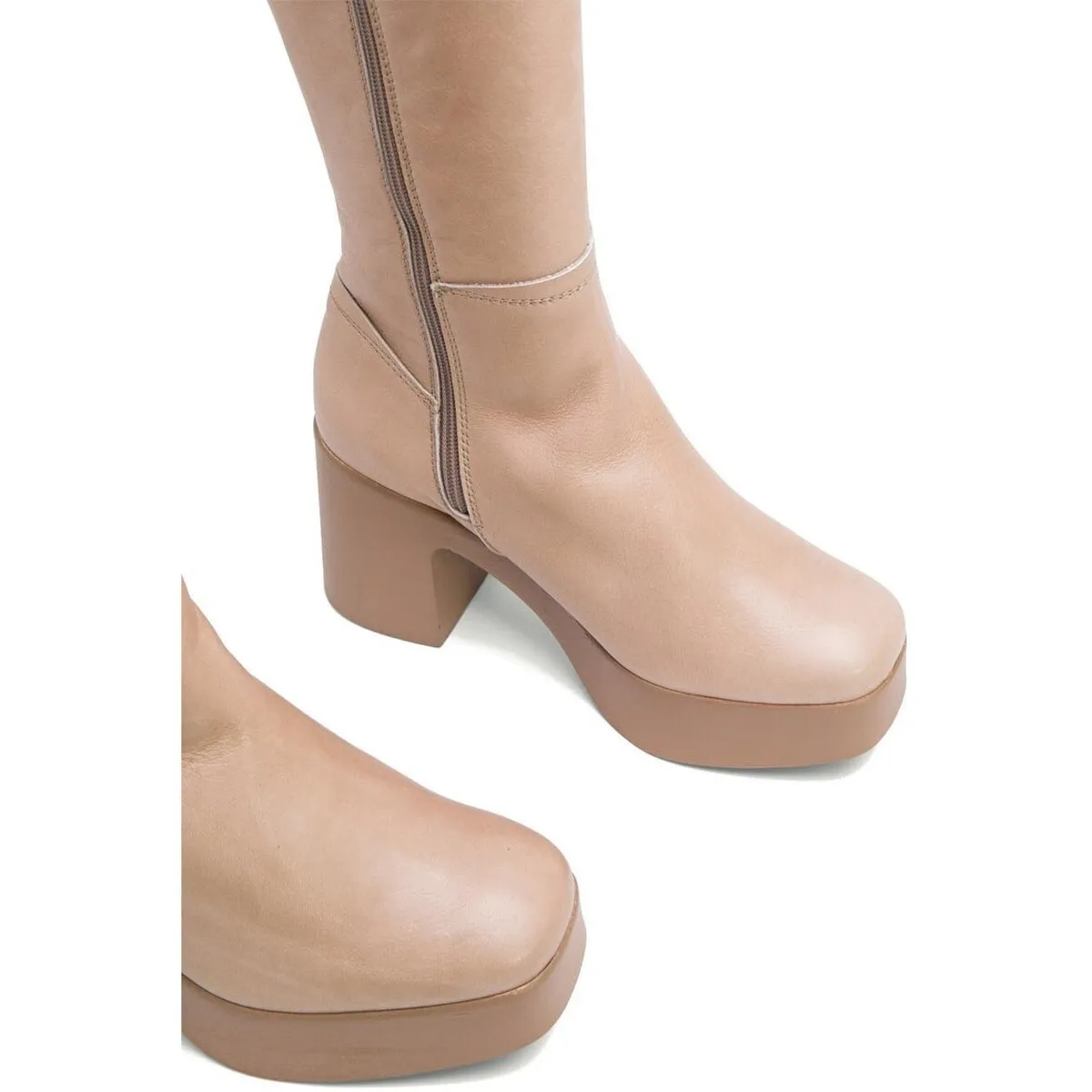 BOTAS ALTAS DE TACÓN EN PIEL  LEA 4562 TAUPE