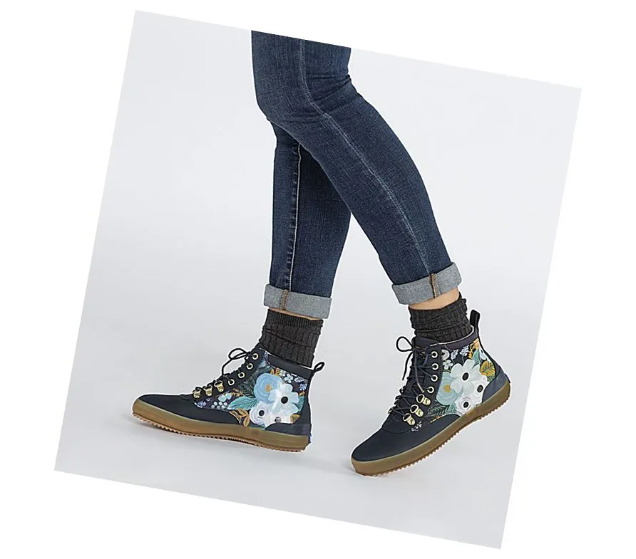 Botas Altas Keds x Rifle Paper Co. Scout Agua Mujer Azul Marino Multicolor eficiente – Botas Altas