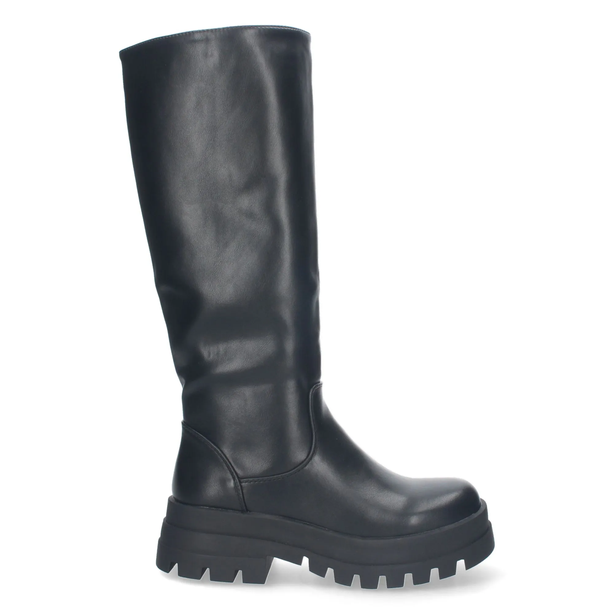 BOTAS ALTAS NEGRAS CóMODA SUELA DENTADA MUJER BC305