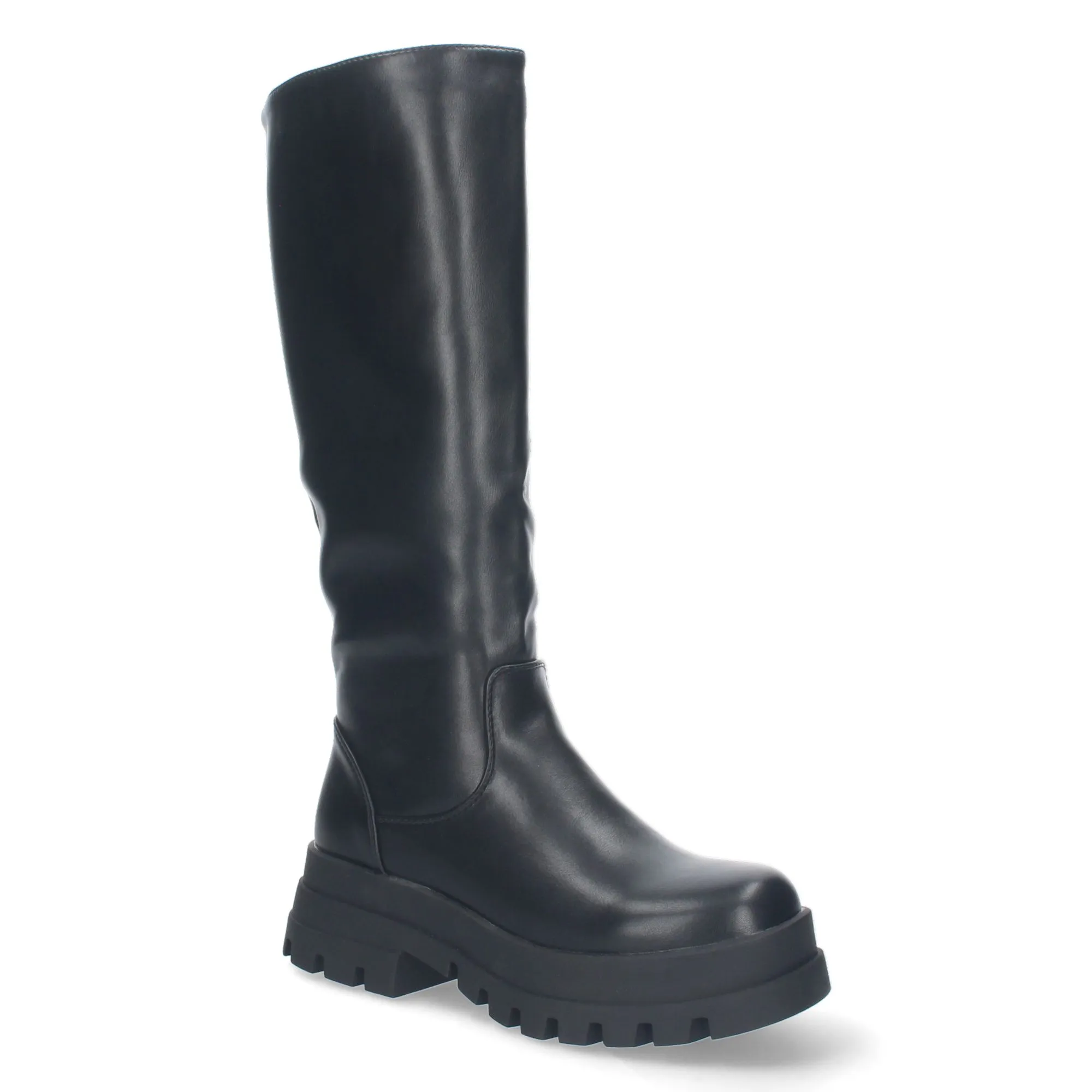 BOTAS ALTAS NEGRAS CóMODA SUELA DENTADA MUJER BC305