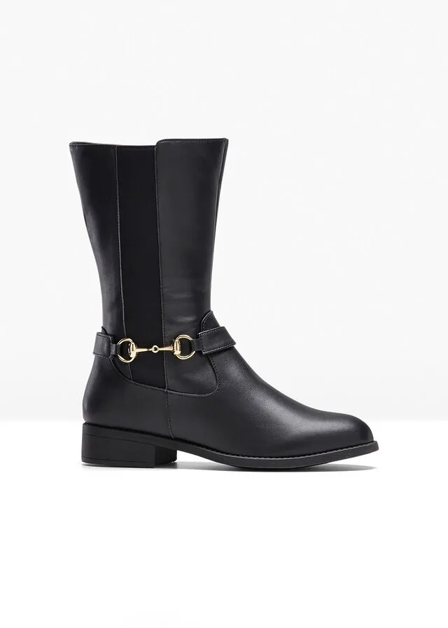 Botas de caña ancha Negro