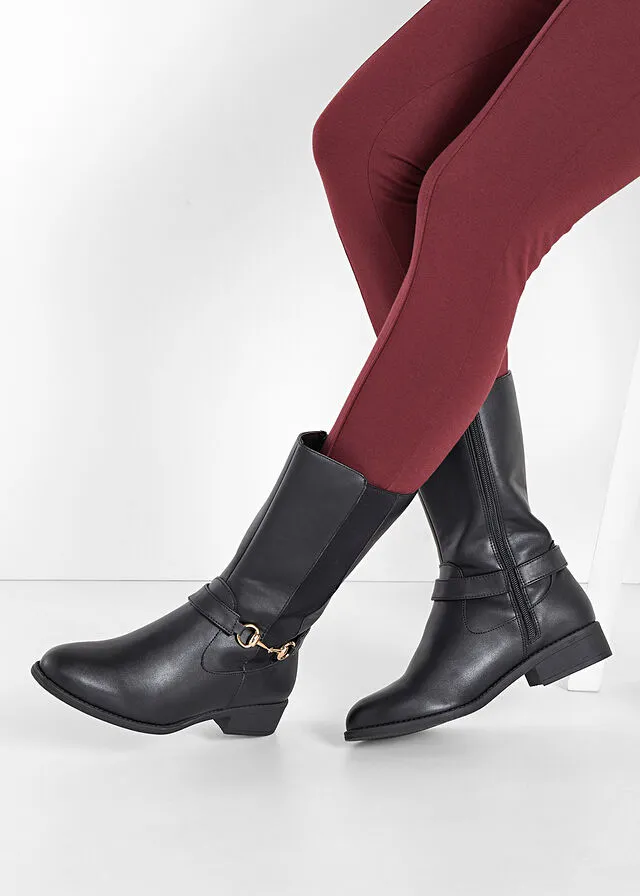 Botas de caña ancha Negro