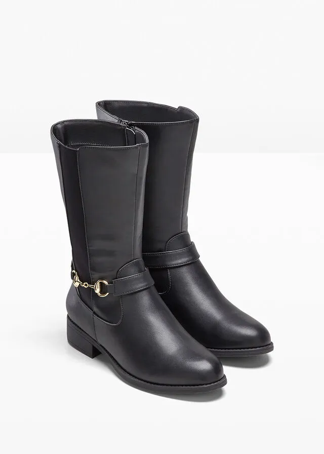 Botas de caña ancha Negro