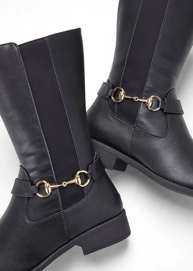 Botas de caña ancha Negro