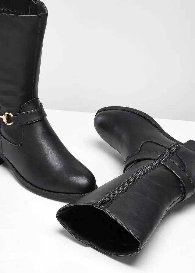 Botas de caña ancha Negro