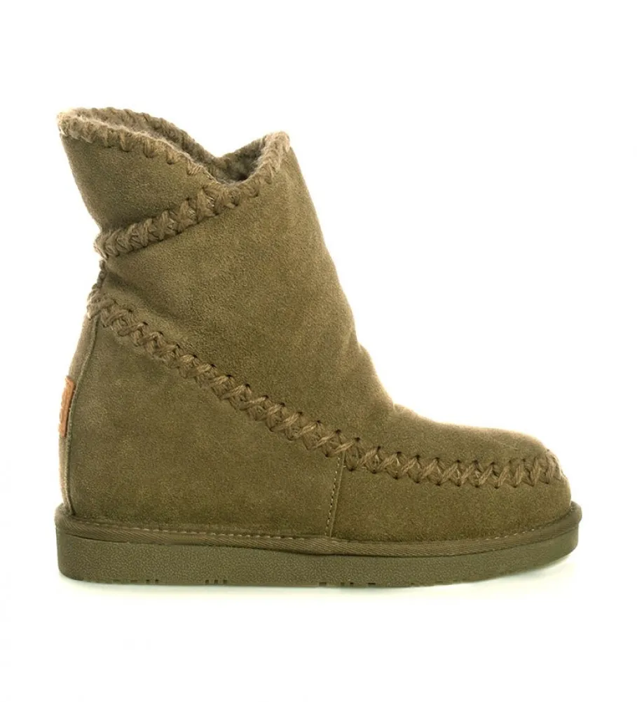 BOTAS DE PIEL JOSCA TAUPE ALTURA CUñA INTERNA + SUELA: 7CM