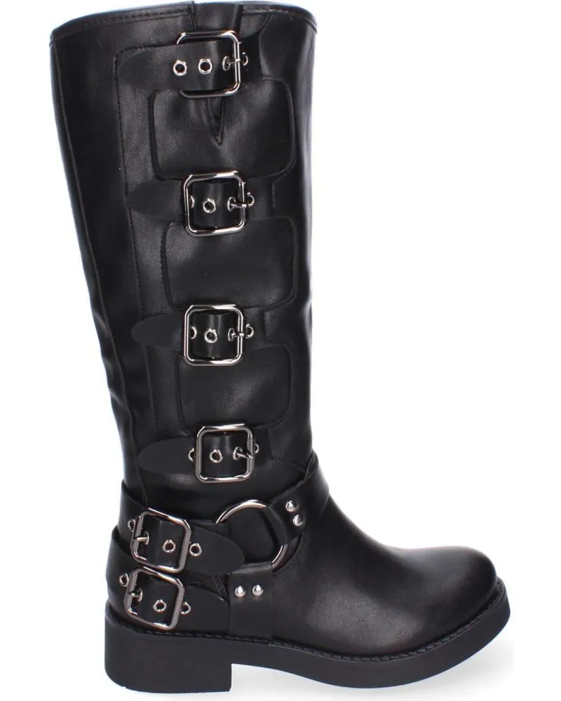 Botas PUNTOSALAO  de Mujer BOTAS ALTAS ESTILO MOTERO HEBILLAS PARA MUJER COLOR NEGRO JW  VARIOS COLORES
