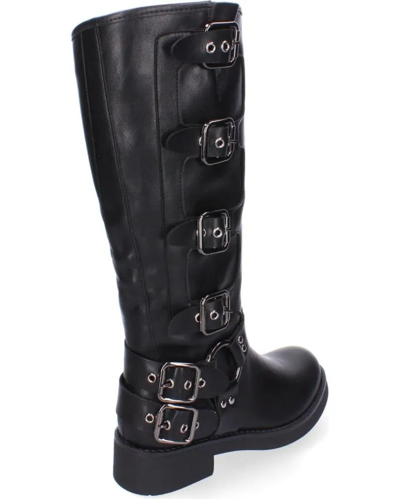 Botas PUNTOSALAO  de Mujer BOTAS ALTAS ESTILO MOTERO HEBILLAS PARA MUJER COLOR NEGRO JW  VARIOS COLORES