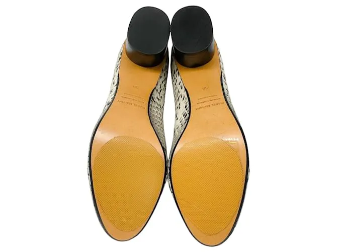 Botines de cuero con estampado de serpiente multicolor marfil Isabel Marant Crudo 