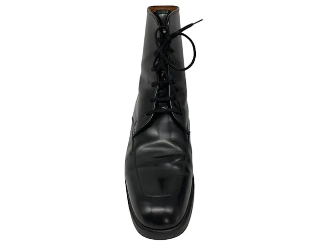 Botines de cuero negro con cordones Tod's 