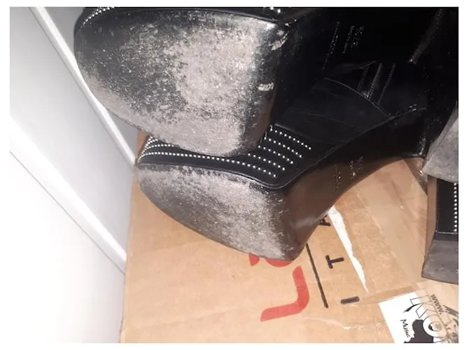 Botines de cuero negro con plataforma Candy de Saint Laurent 37.5 US 7.5 Reino Unido 4.5 