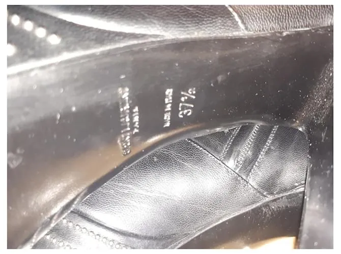 Botines de cuero negro con plataforma Candy de Saint Laurent 37.5 US 7.5 Reino Unido 4.5 
