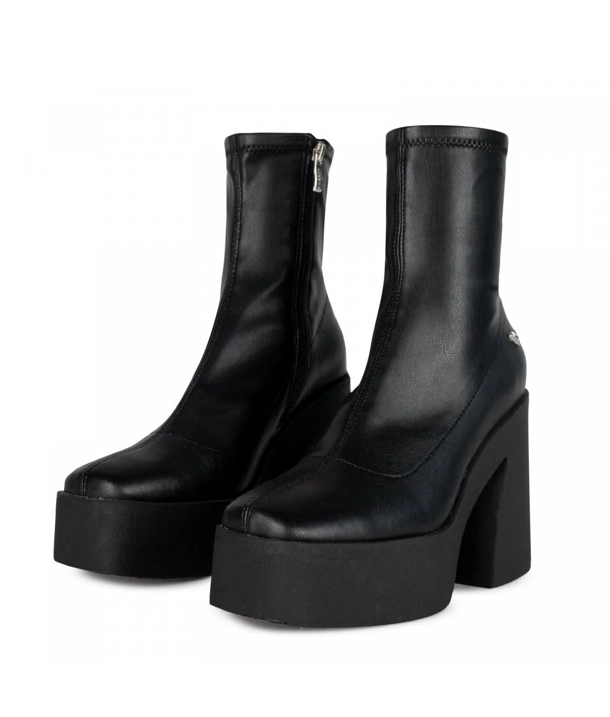 Botines Mujer 0992 Efecto Cuero Elasticado
