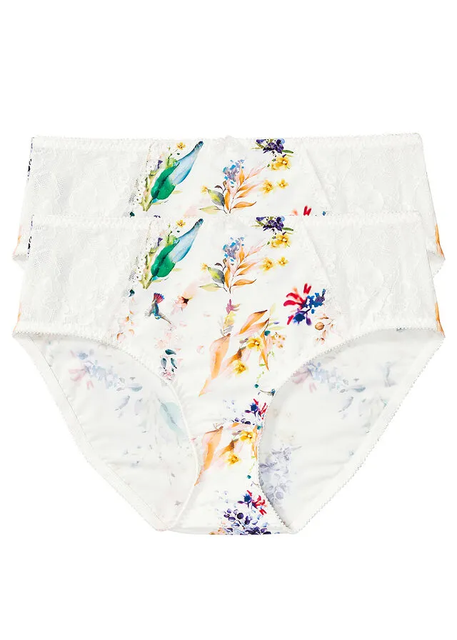 BRAGAS (2 UNIDADES) DE POLIAMIDA RECICLADA BLANCO LANAESTAMPADO DE FLORES + BLANCO LANAESTAMPADO DE FLORES