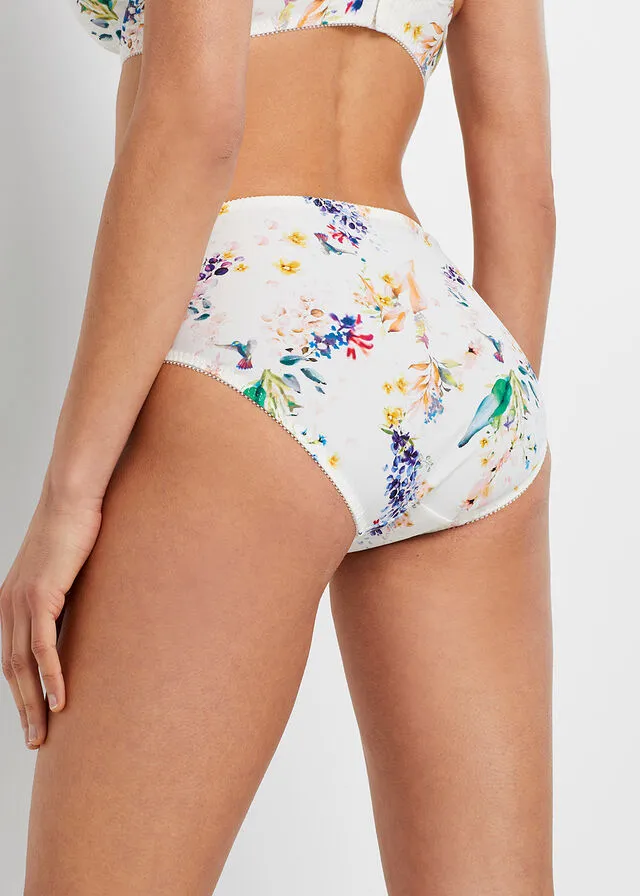 BRAGAS (2 UNIDADES) DE POLIAMIDA RECICLADA BLANCO LANAESTAMPADO DE FLORES + BLANCO LANAESTAMPADO DE FLORES