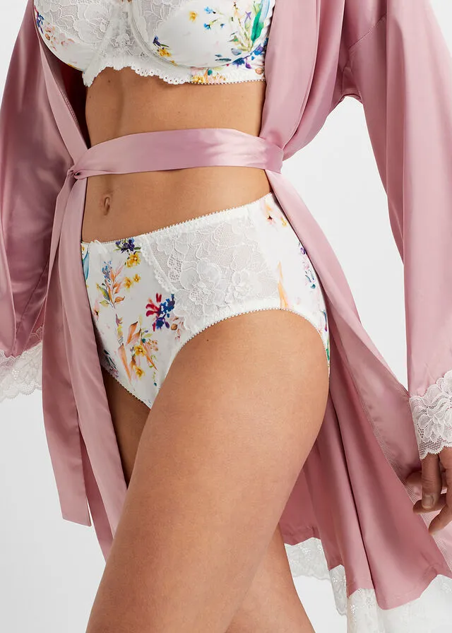 BRAGAS (2 UNIDADES) DE POLIAMIDA RECICLADA BLANCO LANAESTAMPADO DE FLORES + BLANCO LANAESTAMPADO DE FLORES