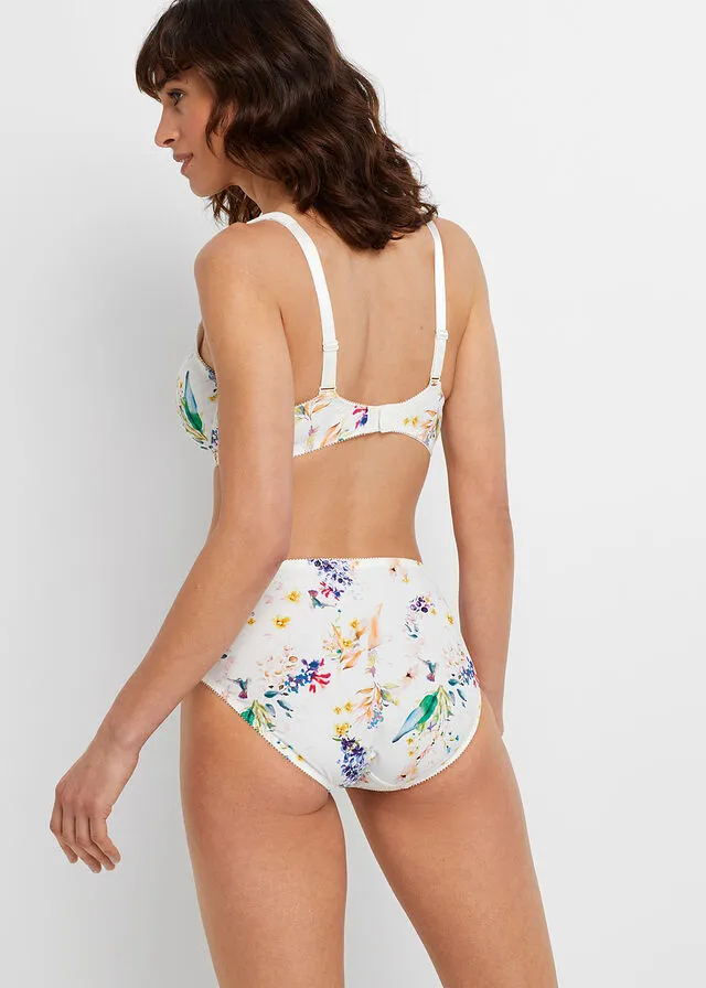 BRAGAS (2 UNIDADES) DE POLIAMIDA RECICLADA BLANCO LANAESTAMPADO DE FLORES + BLANCO LANAESTAMPADO DE FLORES