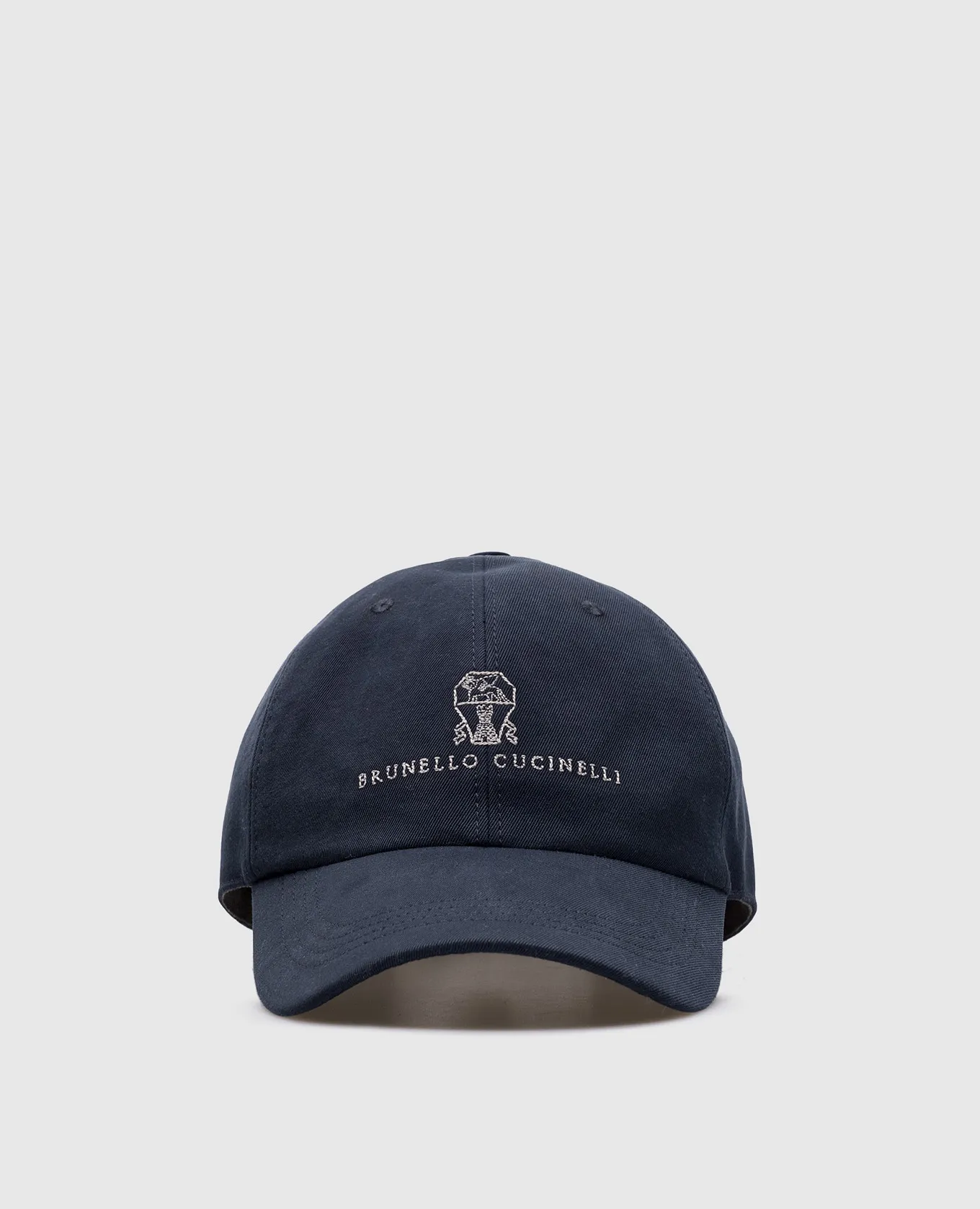 Brunello Cucinelli Blue cap with logo embroidery