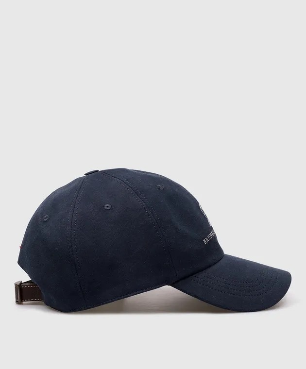 Brunello Cucinelli Blue cap with logo embroidery