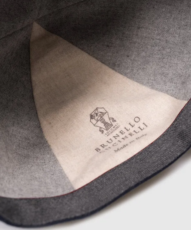 Brunello Cucinelli Blue cap with logo embroidery