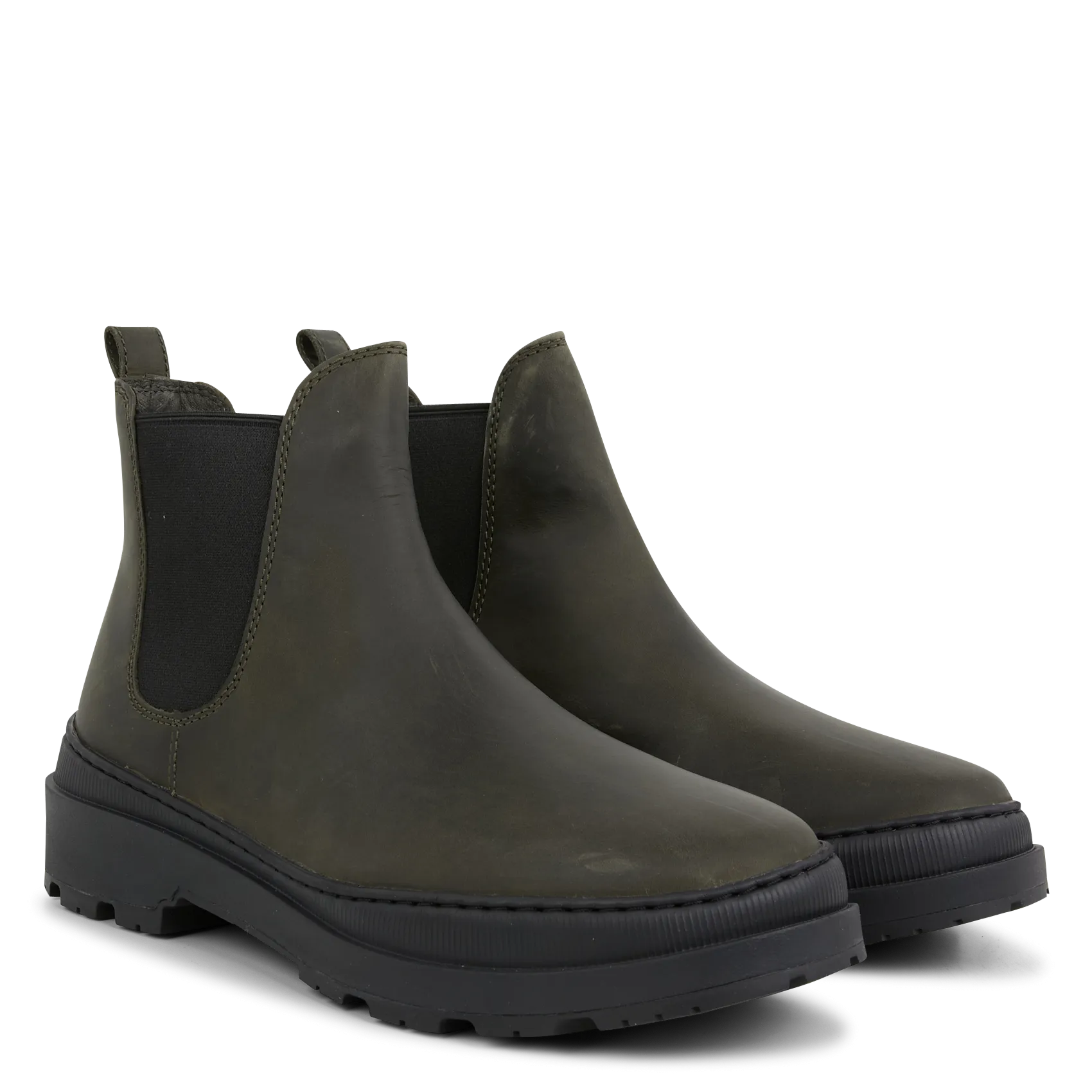 BRUTUS TREK  BOTINES DE CUERO CON PUNTA REDONDA EN VERDE