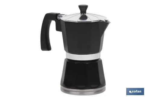 Cafetera Modelo Baviera | Color Negro | Fabricada en Aluminio | Para Inducción