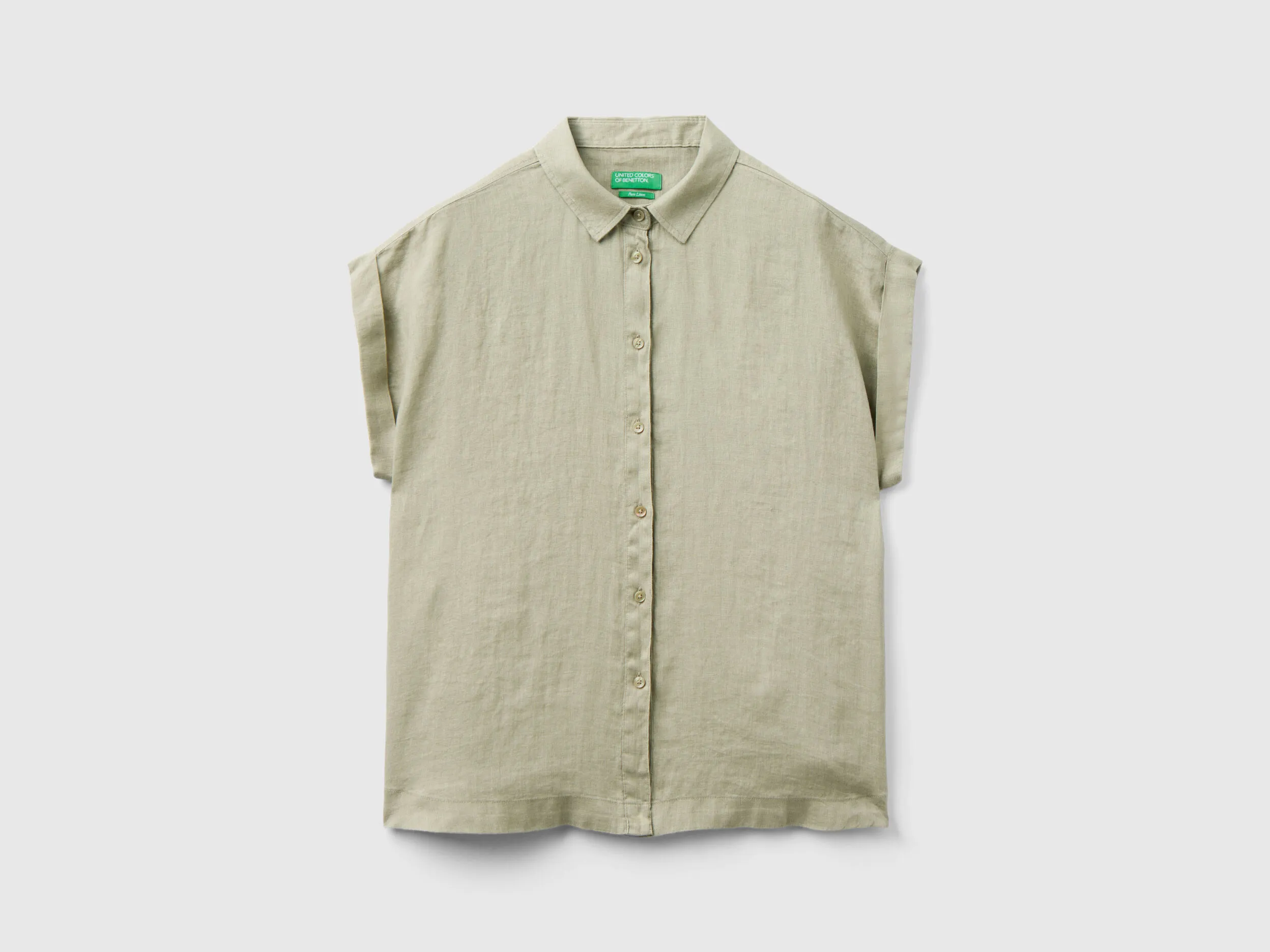 Camisa boxy fit de lino puro