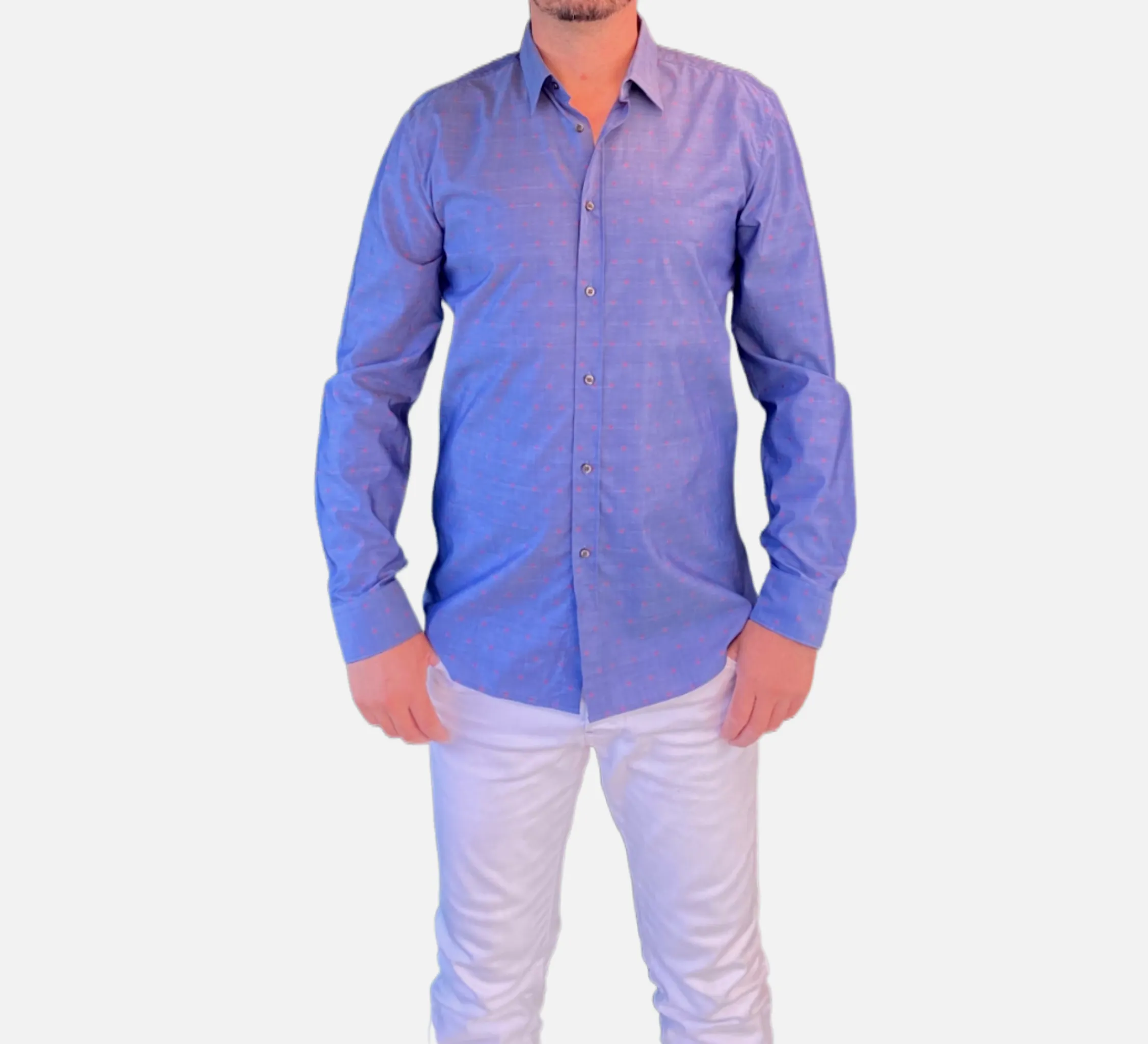 Camisa de hombre azul con estampado de Hugo Boss