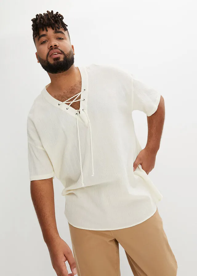 Camisa de manga corta Blanco lana