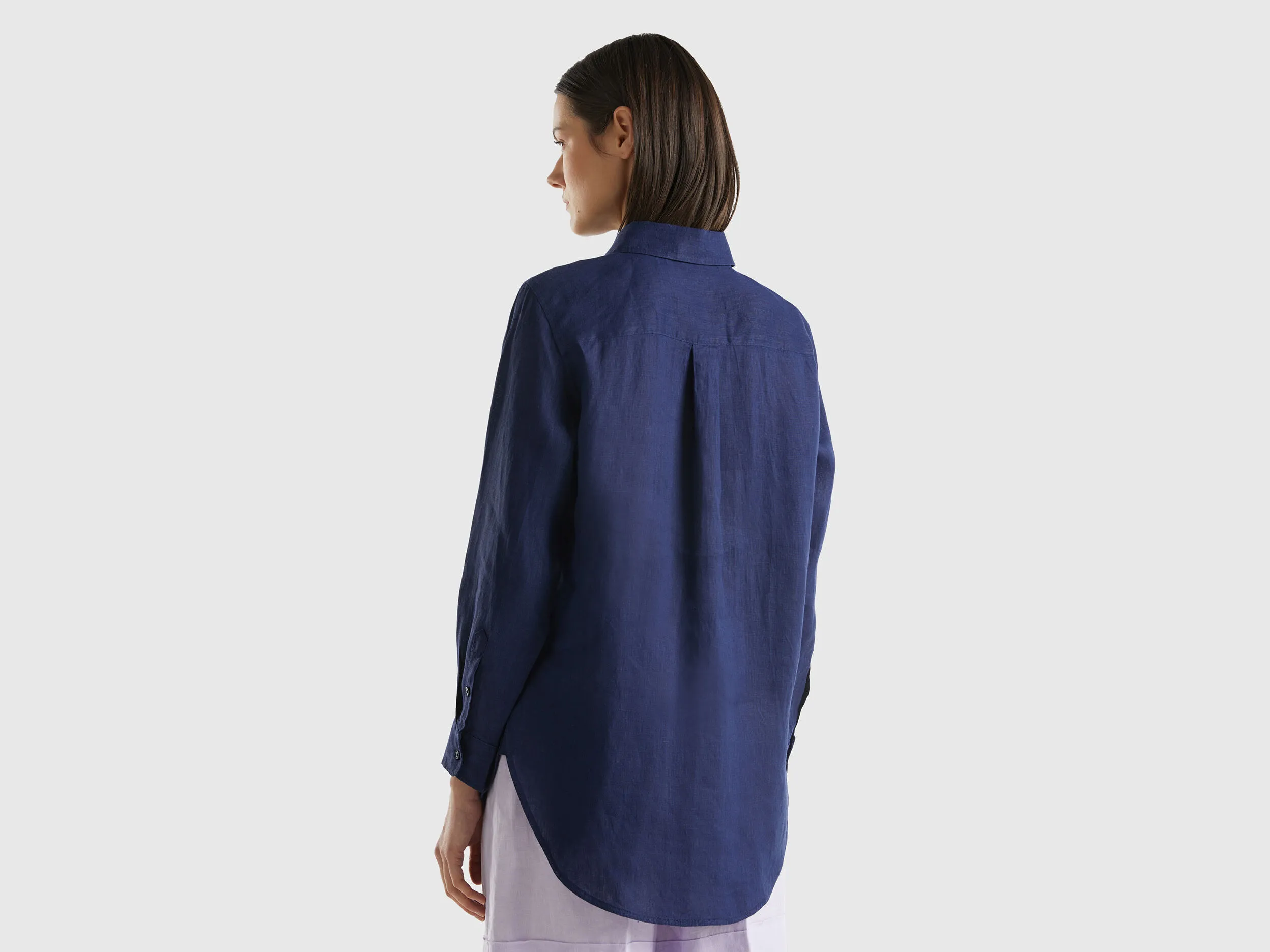 Camisa larga de 100 % lino