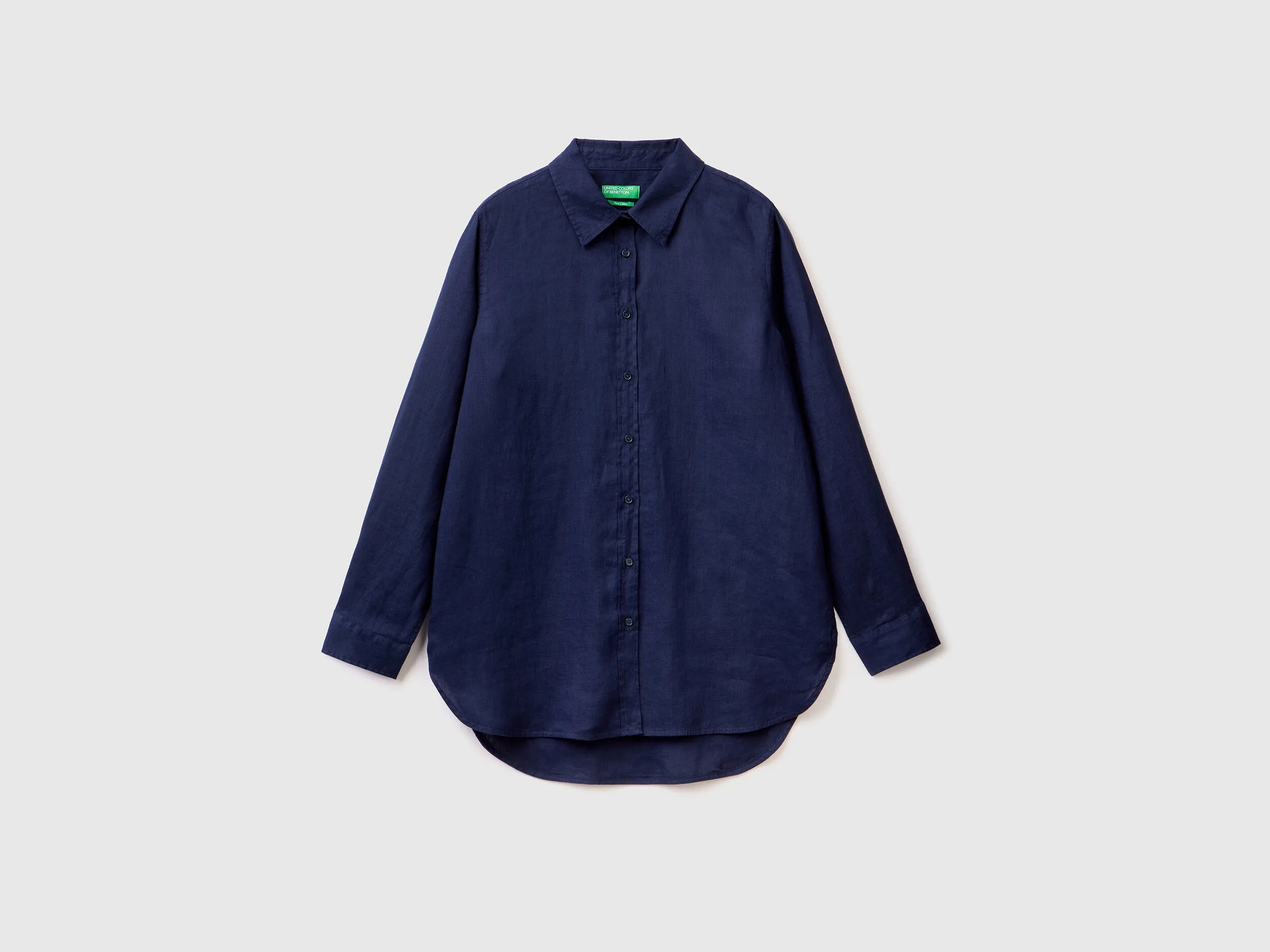 Camisa larga de 100 % lino