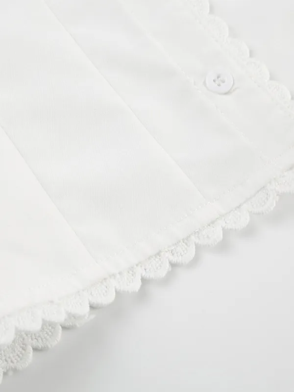 Camisas de manga corta ajustadas simples con costuras de encaje