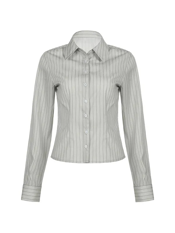 Camisas de manga larga con rayas simples