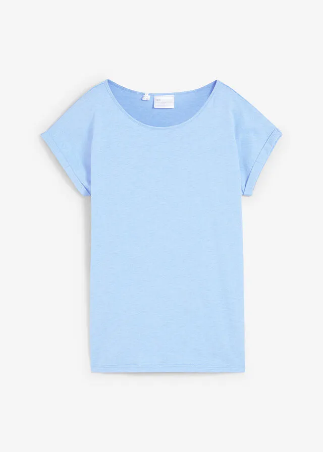 Camiseta con contenido de seda azul provenzal
