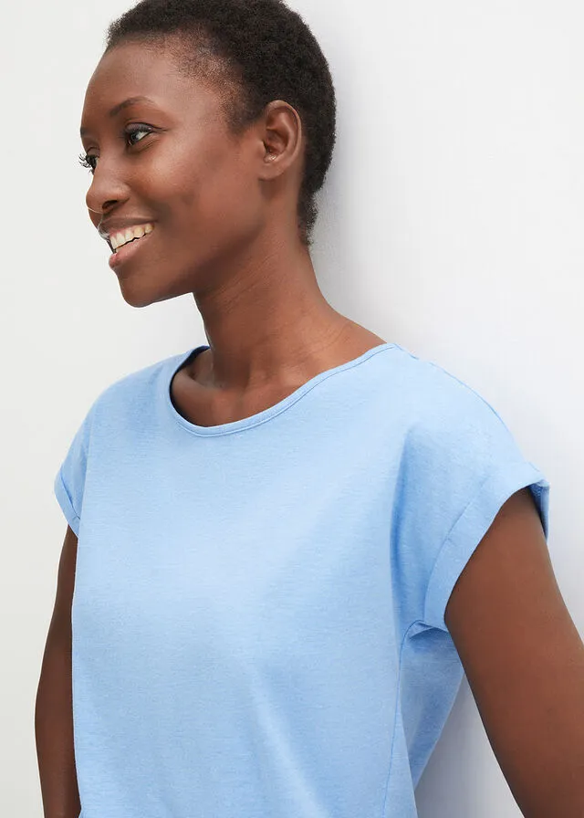 Camiseta con contenido de seda azul provenzal
