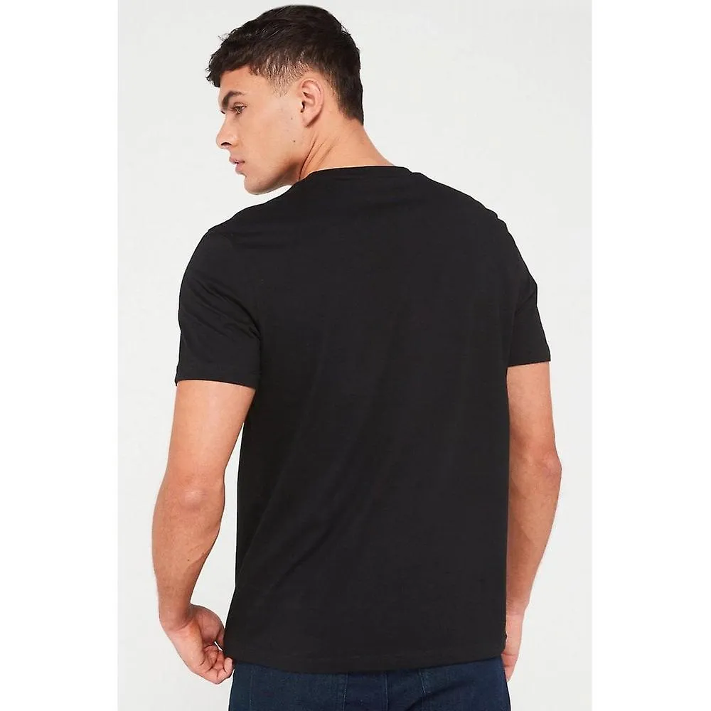 CAMISETA DE MEDIA MANGA HUGO BOSS 50508944 DETZINGTON241 GRAPHIC WASH LOGO PARA HOMBRE  NEGRO